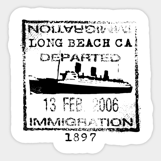 Long Beach Passport Stamp Sticker by KnuckleTonic